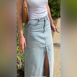 Reformation TAZZ MAXI DENIM SKIRT